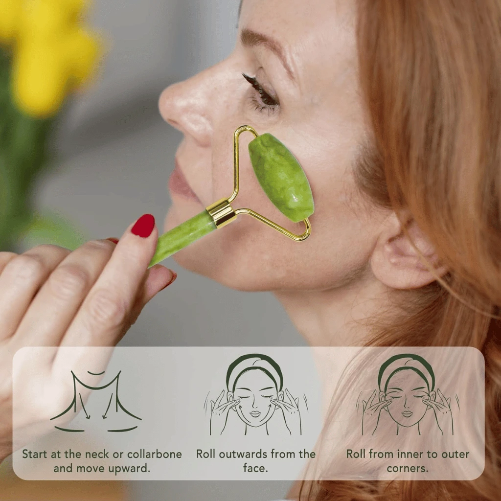 Jade Roller Facial Massager | Natural Skincare | Relax & Refresh