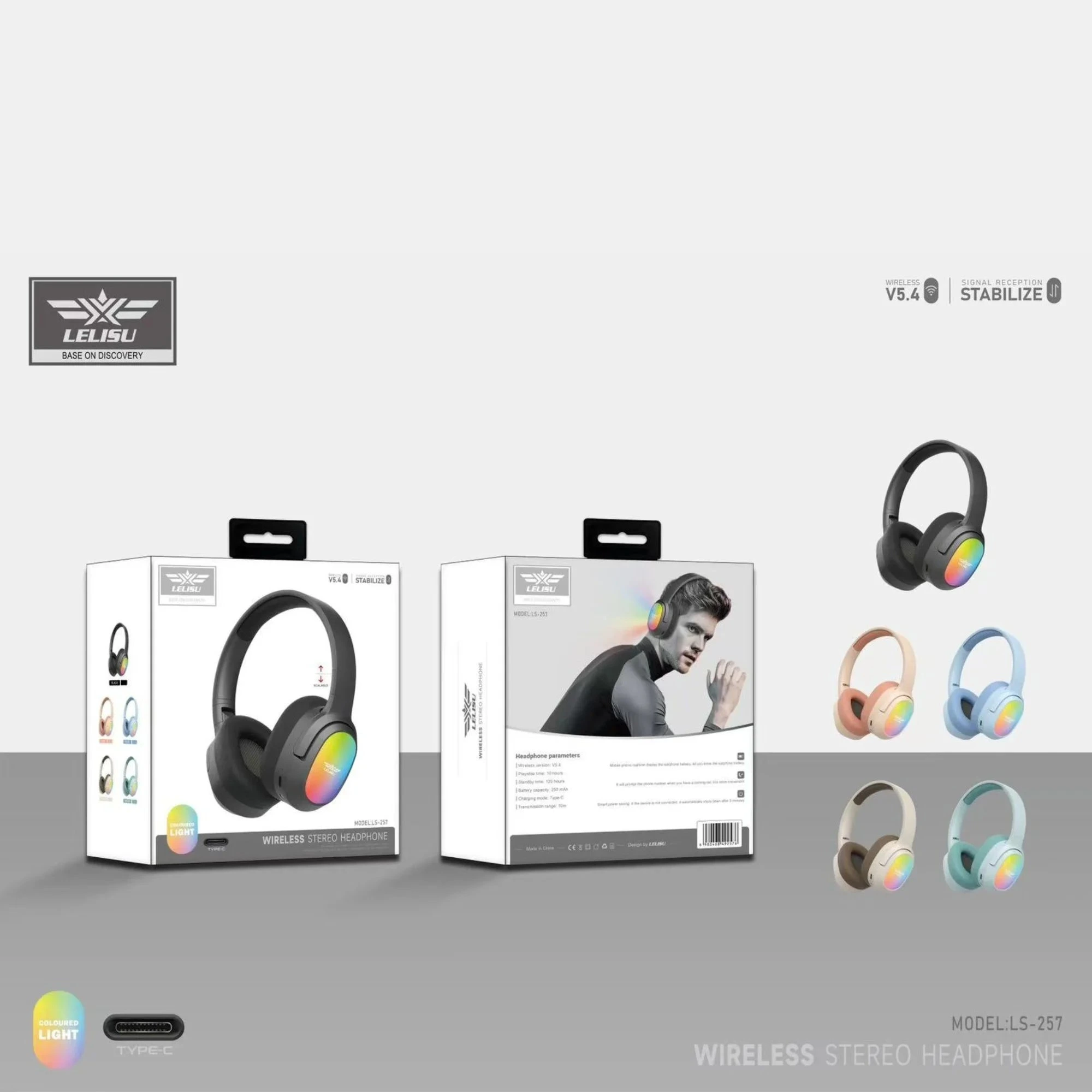 Lelisu LS-257 Wireless Headphones With Bluetooth 5.4 Audio