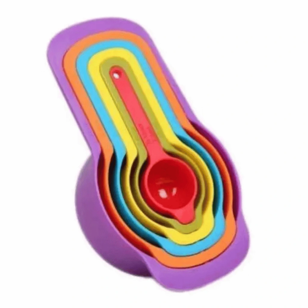 Measuring Cup And Spoon Set – 6 Pieces (Random Colors)