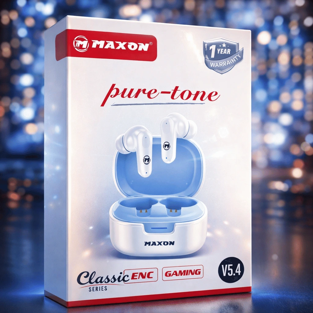 Maxon B303 Wireless Earbuds Playtime, 10m Range, Touch Control