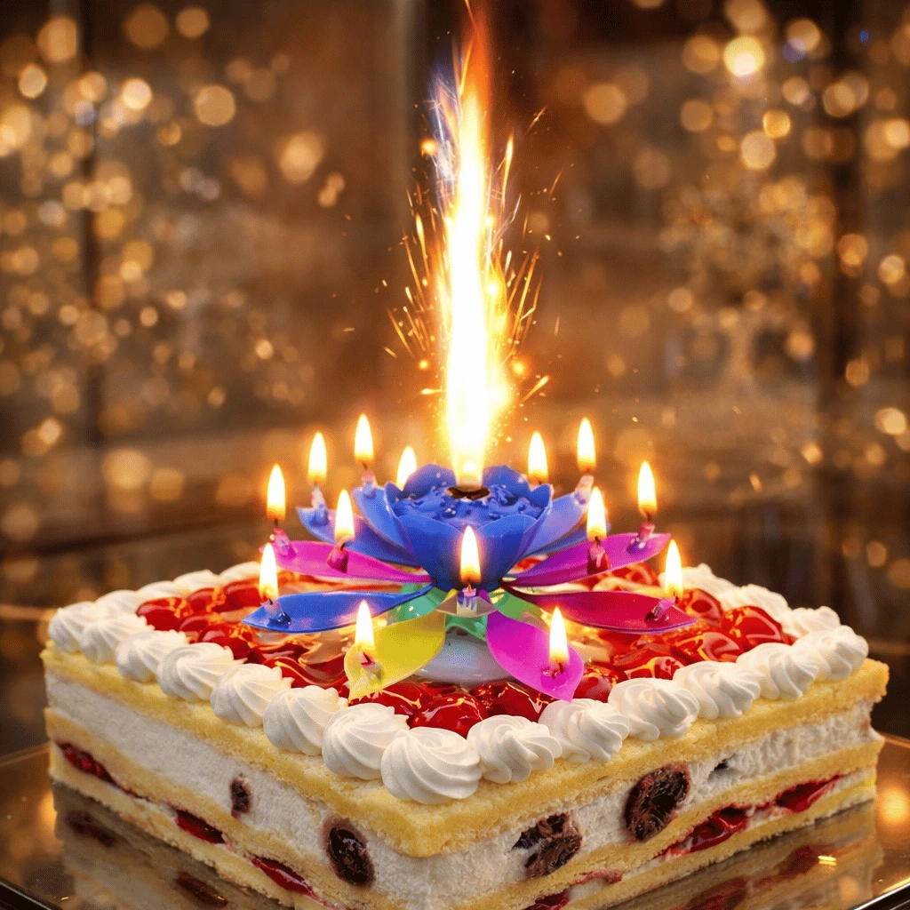 Melody Birthday Candle Musical Flower Candle With Rotating And Happy Birthday Tune For Celebrations