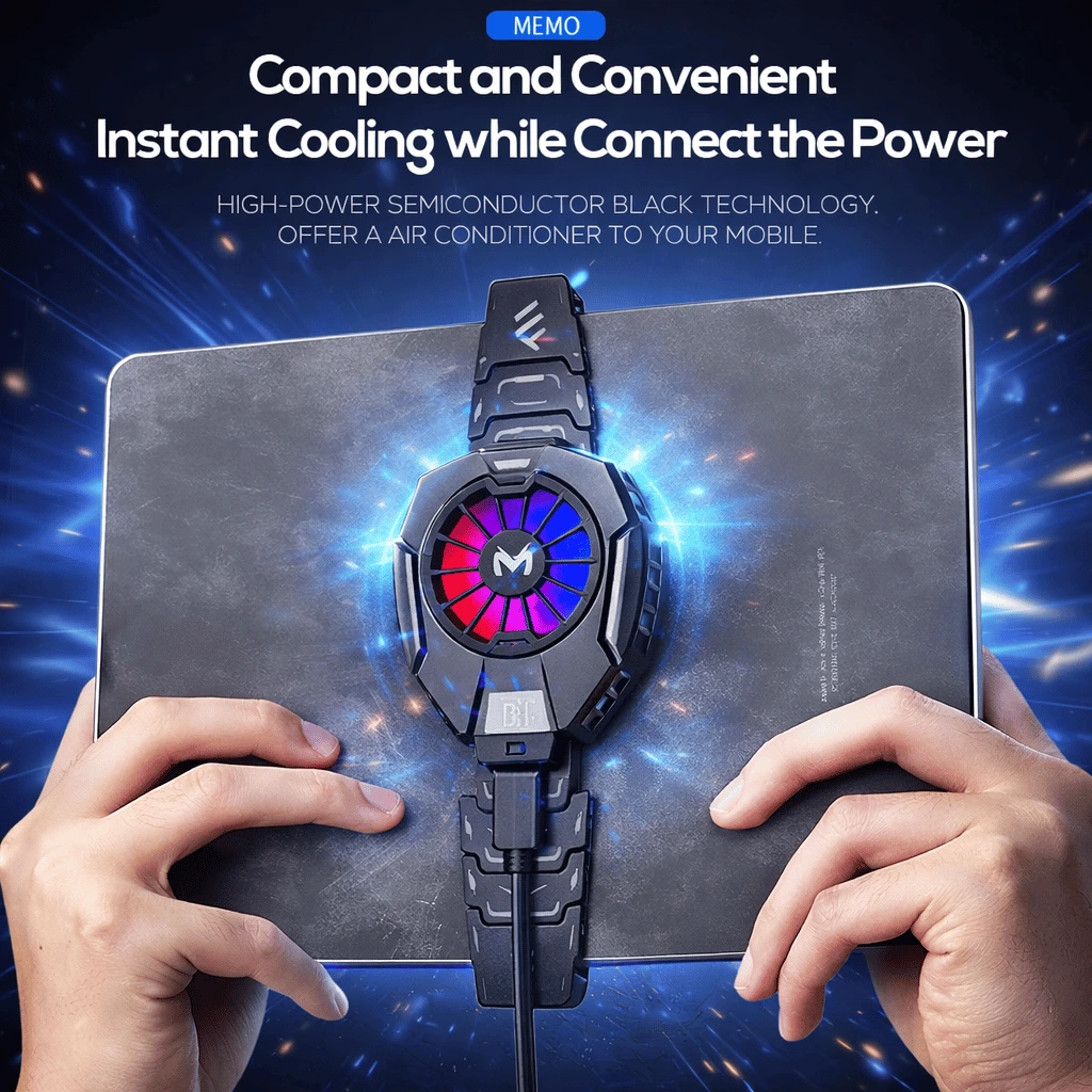 MEMO DL05 For Tablet Cooler Fan | Phone Radiator Mobile Cooling Fan RGB Game Cooler