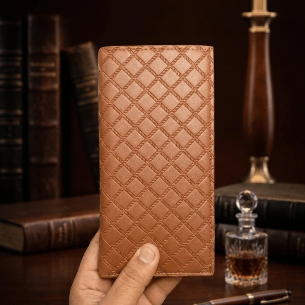 Men’s Quilted Leather Bifold Wallet Slim & Stylish Multiple Card Slots