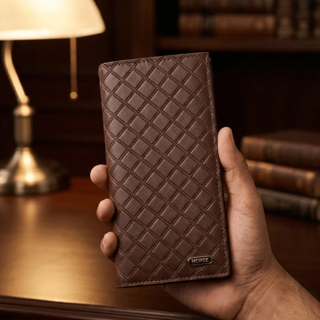 Men’s Quilted Leather Bifold Wallet Slim & Stylish Multiple Card Slots