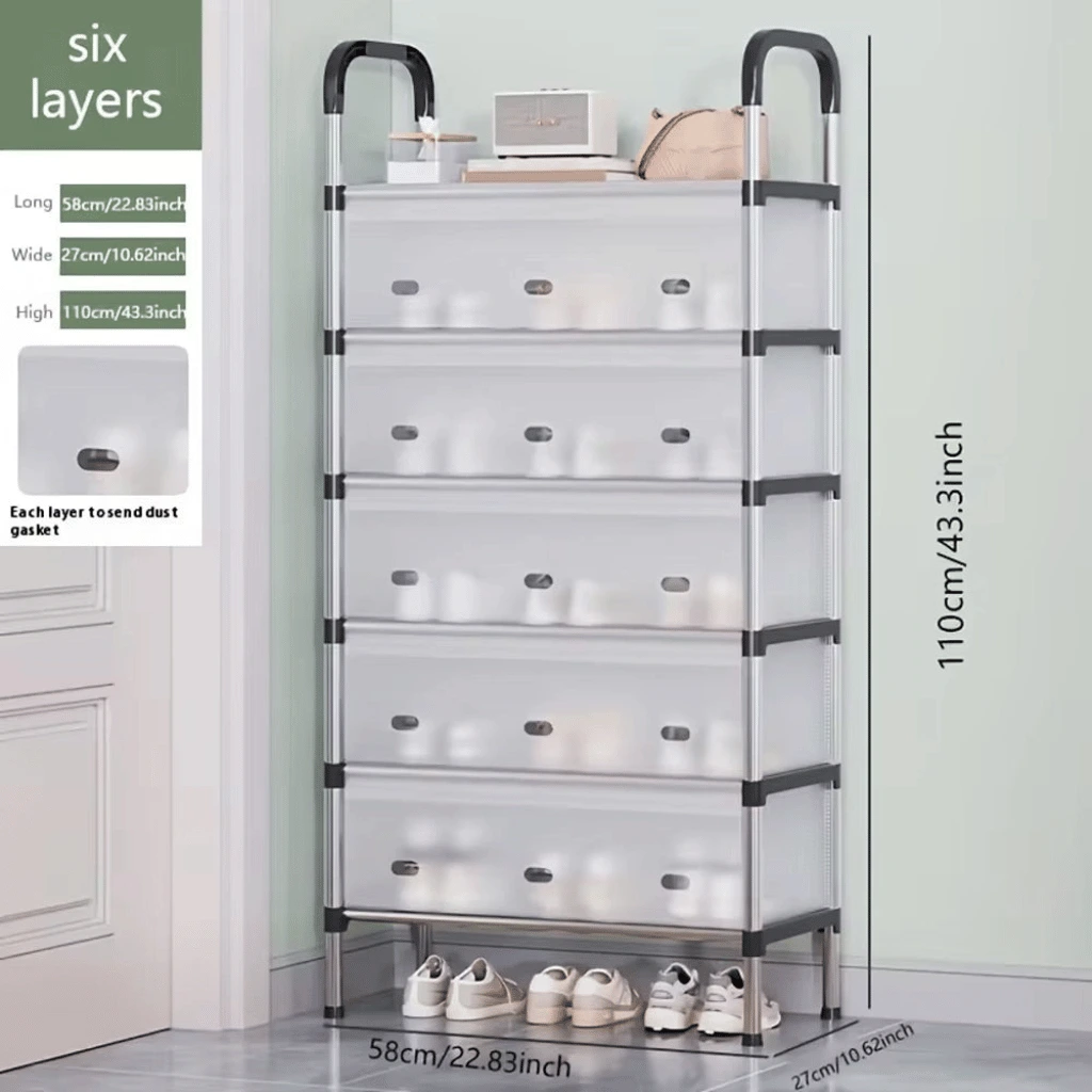 Modern Multi‑Layer Shoes Storage Rack Dustproof Cover & Handles