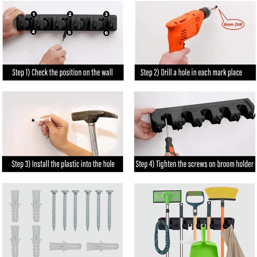 Mop And Broom Holder Wall Mount Heavy Duty Broom Holder Wall Mounted