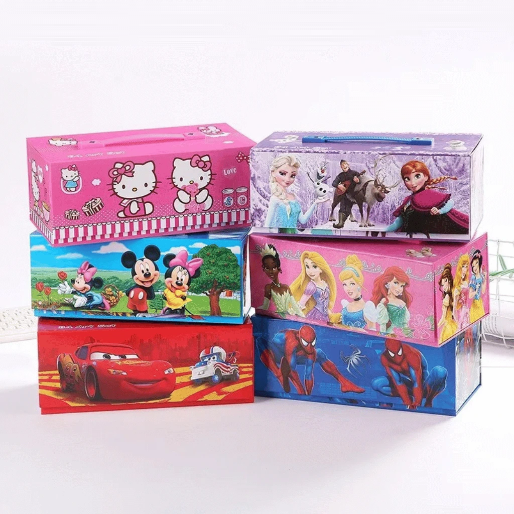 Multi Colour 54 Pieces Kids Art Artist Set in a Box with Drawers Pens Pencils Crayons Paints