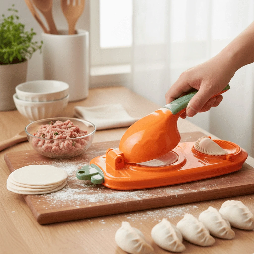 New Design 2-In-1 Dumpling Maker Press & Wrapper Cutter