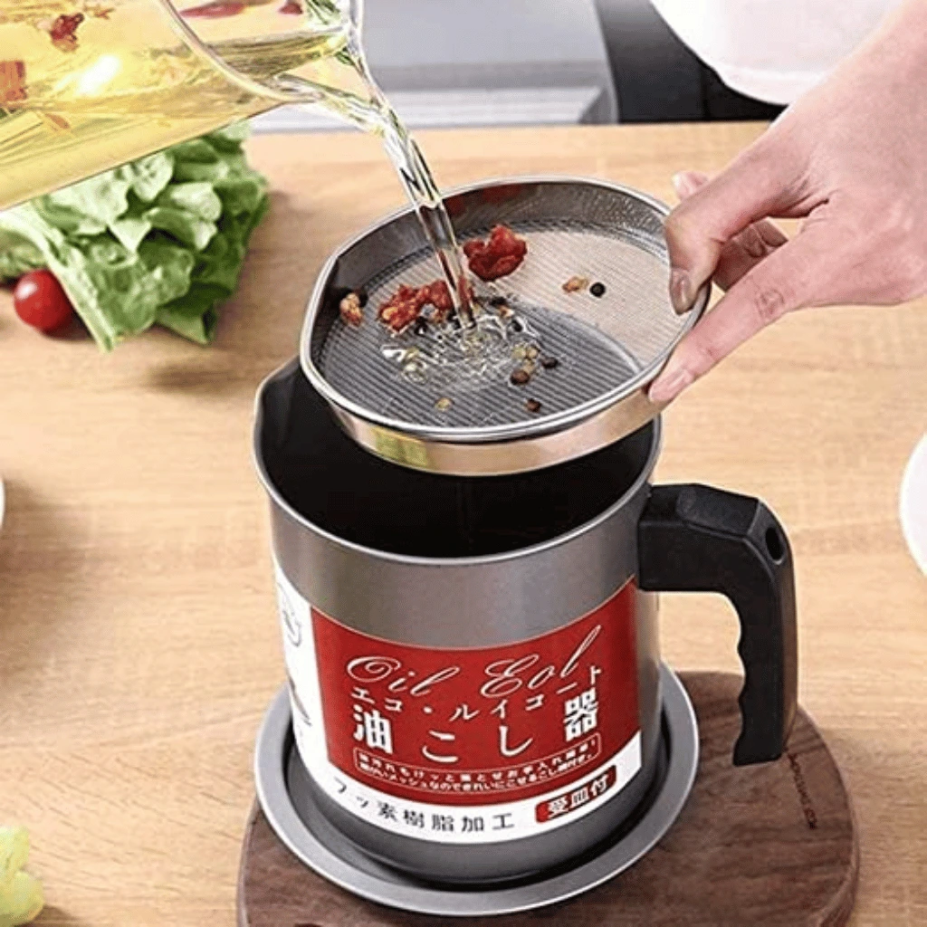 Oil Filter Pot Oil Strainer For Kitchen 1.4L (Without Box)