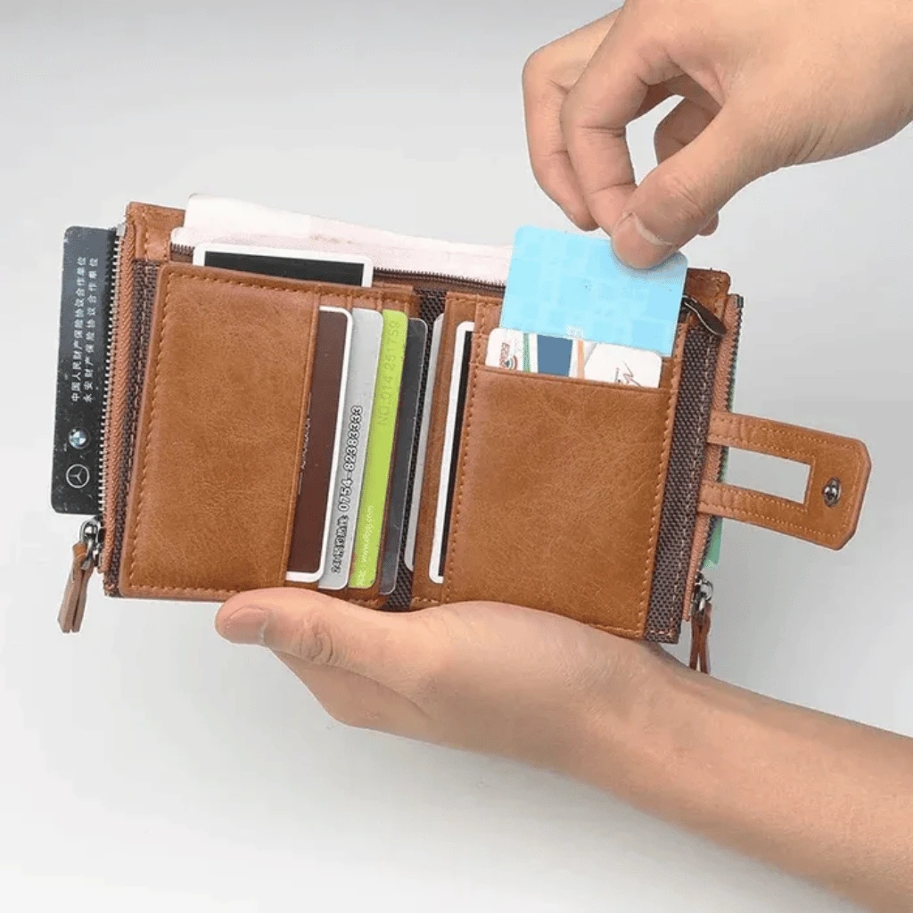 Original Buffalo Leather Trifold Wallet for Men