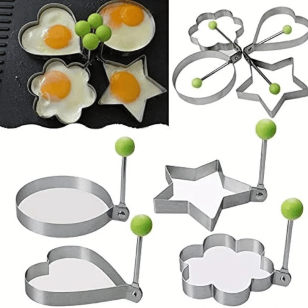 Pack Of 4 Stainless Steel New Mould Style Fried Egg Pancake Shaper