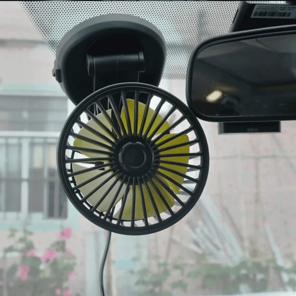 Portable Car Cooling Fan Multi Angle Rotatable with USB cable