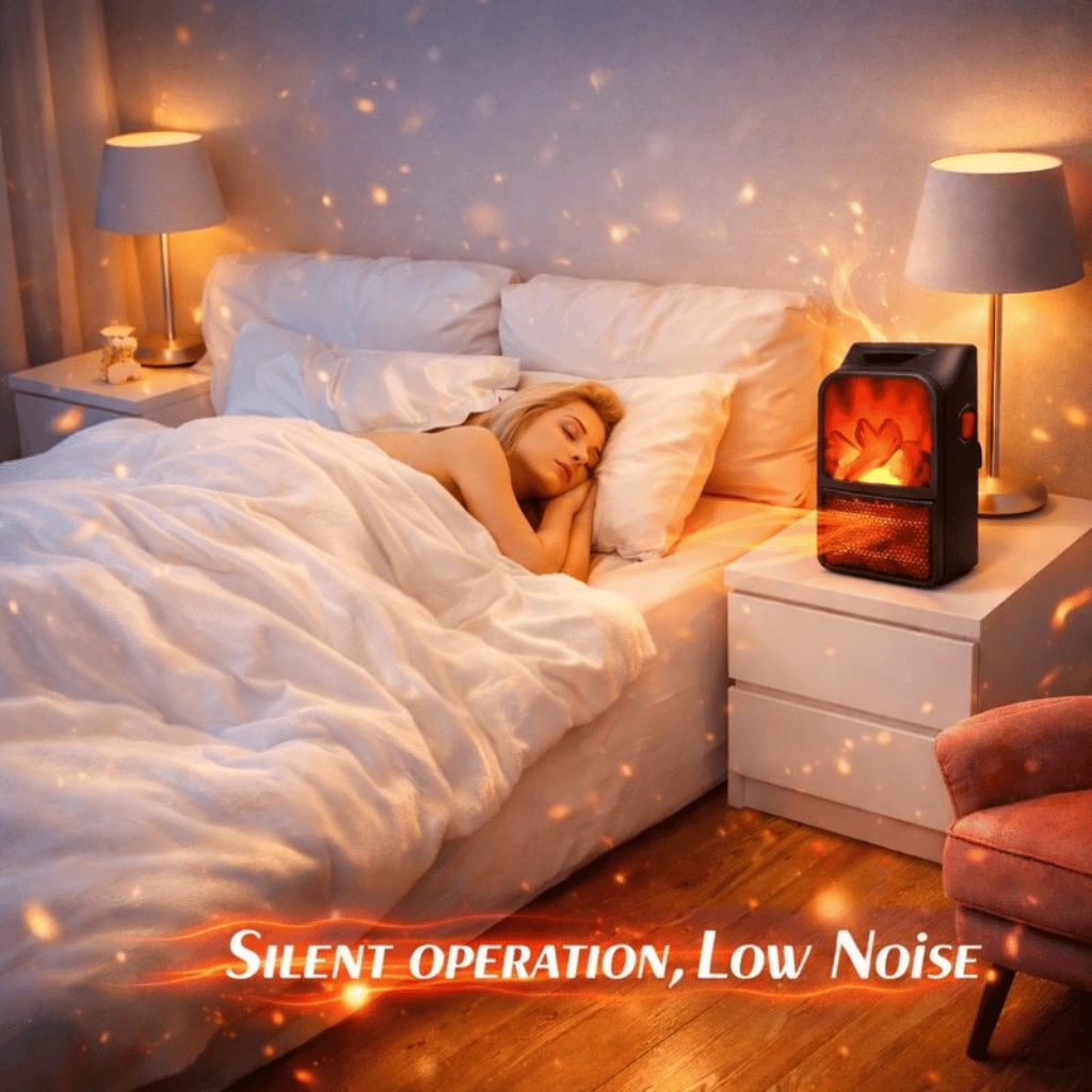 Portable Electric Plug-in Room Heater with Flame Effect & Remote Control ( 1000W )