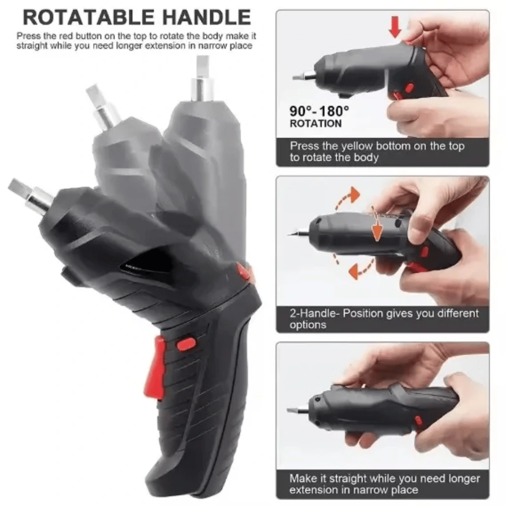 Portable Electric Screwdriver 47 in 1 Rotated 90 Degrees Rechargeable Screwdriver