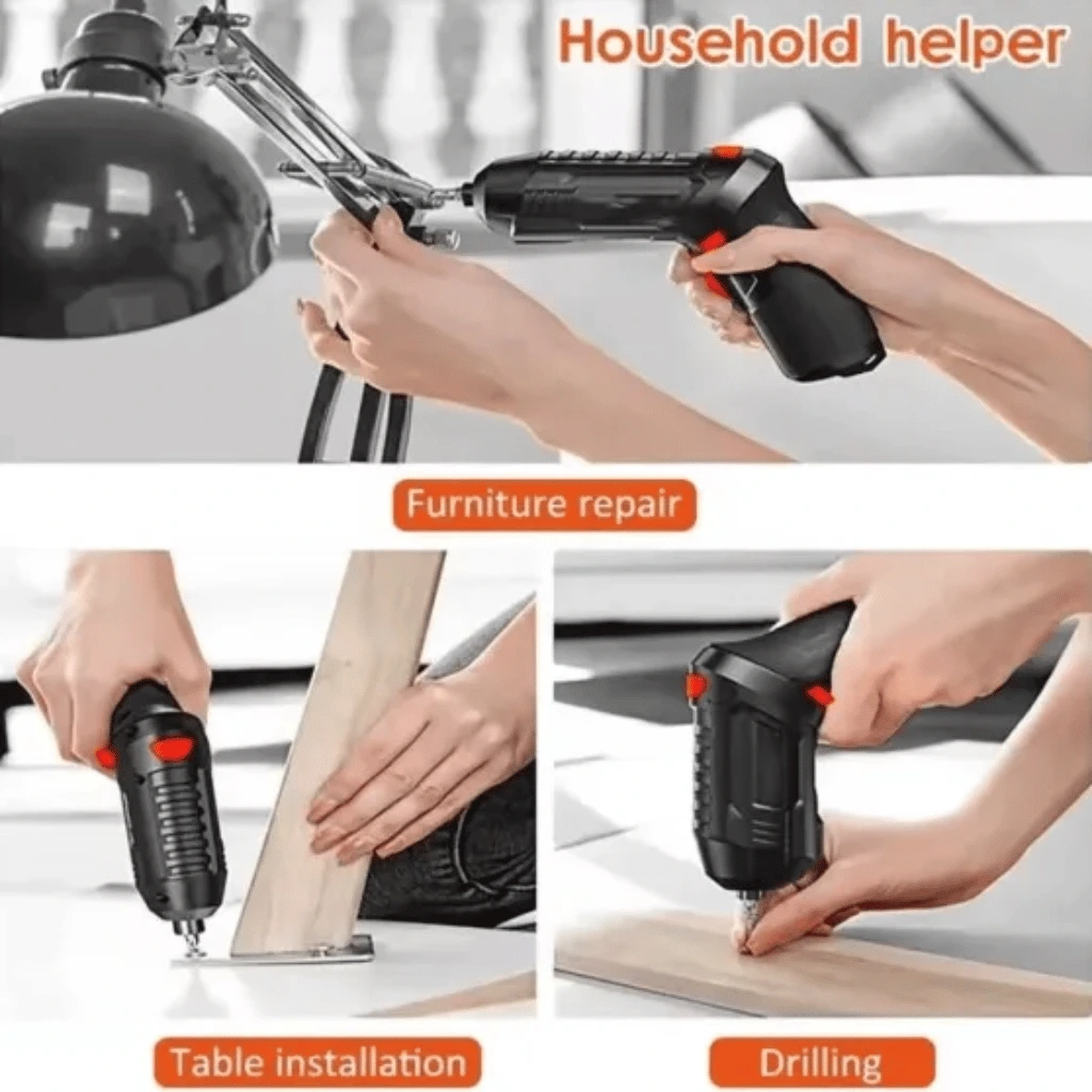 Portable Electric Screwdriver 47 in 1 Rotated 90 Degrees Rechargeable Screwdriver