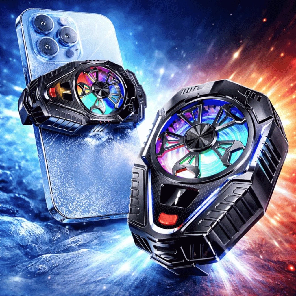 Portable Mobile Phone Quiet Cooling Fan Heat Diffuser Radiator With Light