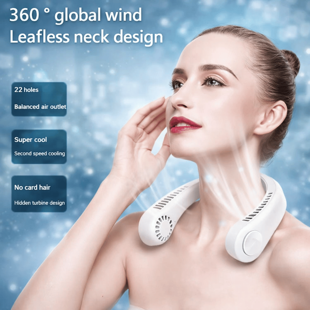 Portable Neck Fan | Rechargeable Mini Hanging Neck Fan with Adjustable Neck Band