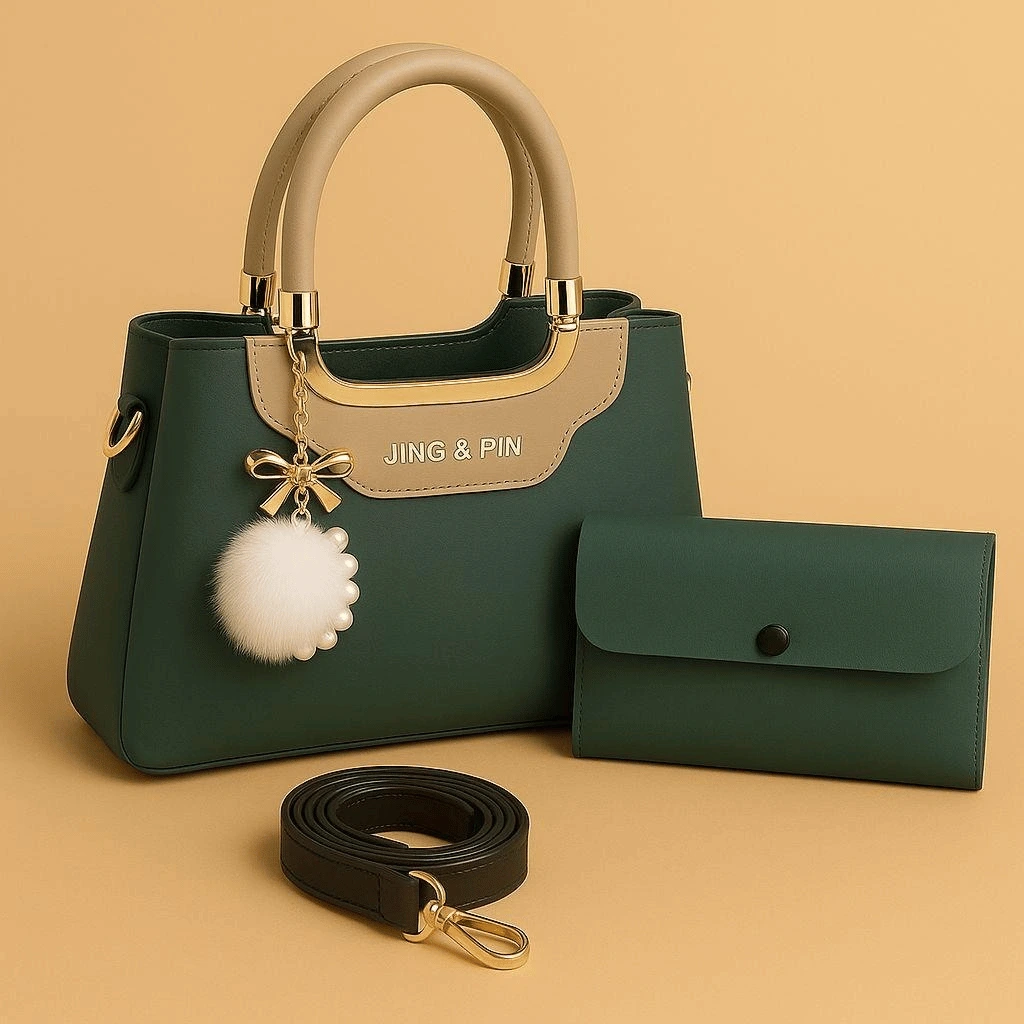 Premium JING & PIN Ladies Handbag With Clutch and Shoulder Strap