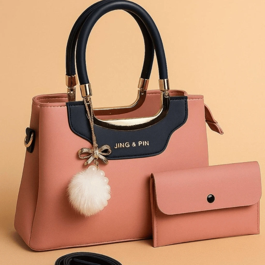 Premium JING & PIN Ladies Handbag With Clutch and Shoulder Strap