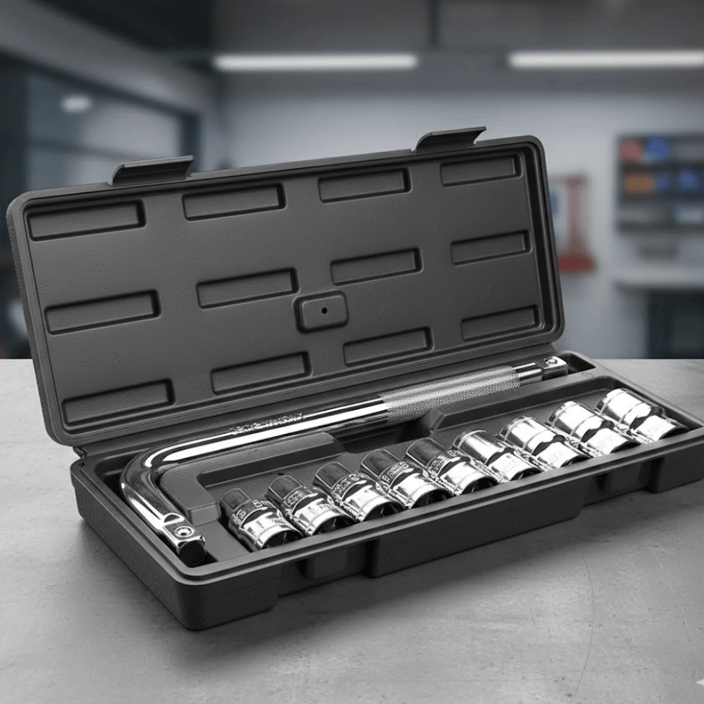 Professional Heavy Duty Socket Wrench Set | 9Pc Tool Kit | 1/2″ Drive |