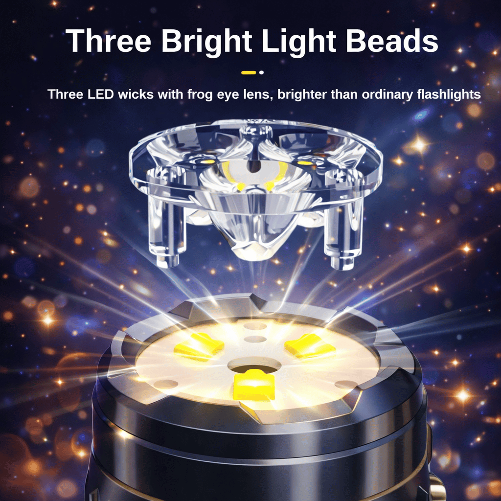 Rechargeable 3-LED Mini Flashlight β Portable Emergency Touch Light with Cable