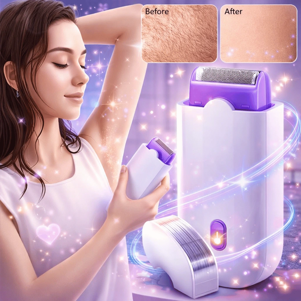 Rechargeable Painless Facial And Body Hair Removal Rotary Electric Shaver For Women