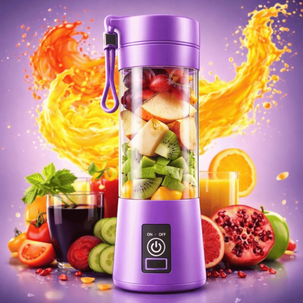 Rechargeable Portable Mini Blender Juicing Cup 380Ml [Random Color]