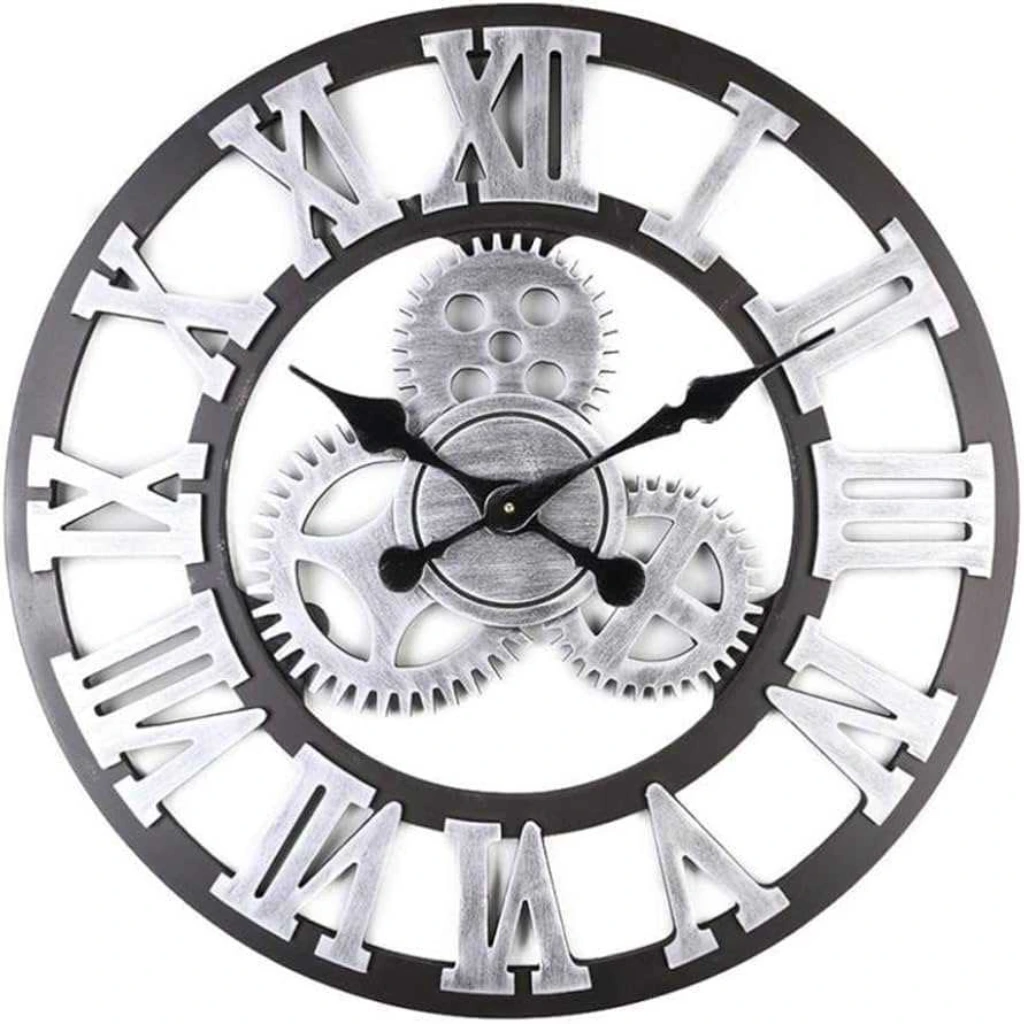Roman Wall Clock Silver