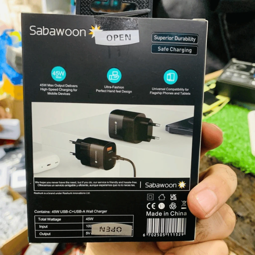 Sabawoon S111 Original Adopter | USB Fast Charging Without Cable