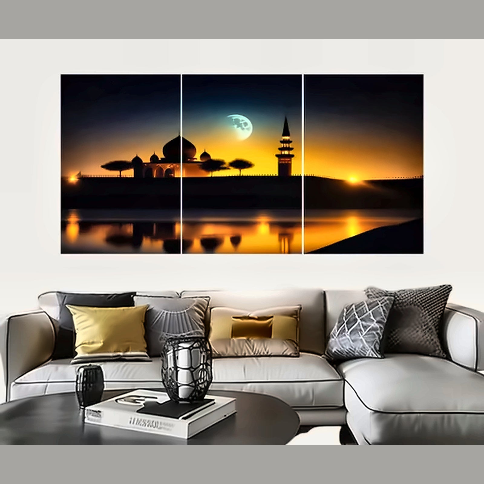 Set of 3 Mosque Silhouette Wall Art Frames – 8x11"