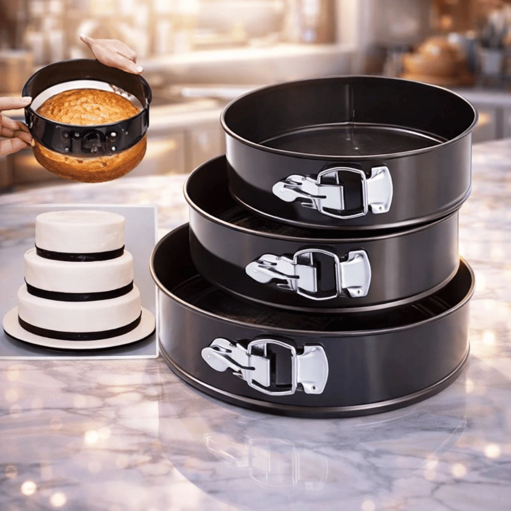Set of 3 Nonstick Round Shape Cake Mould Cake Pan for Baking