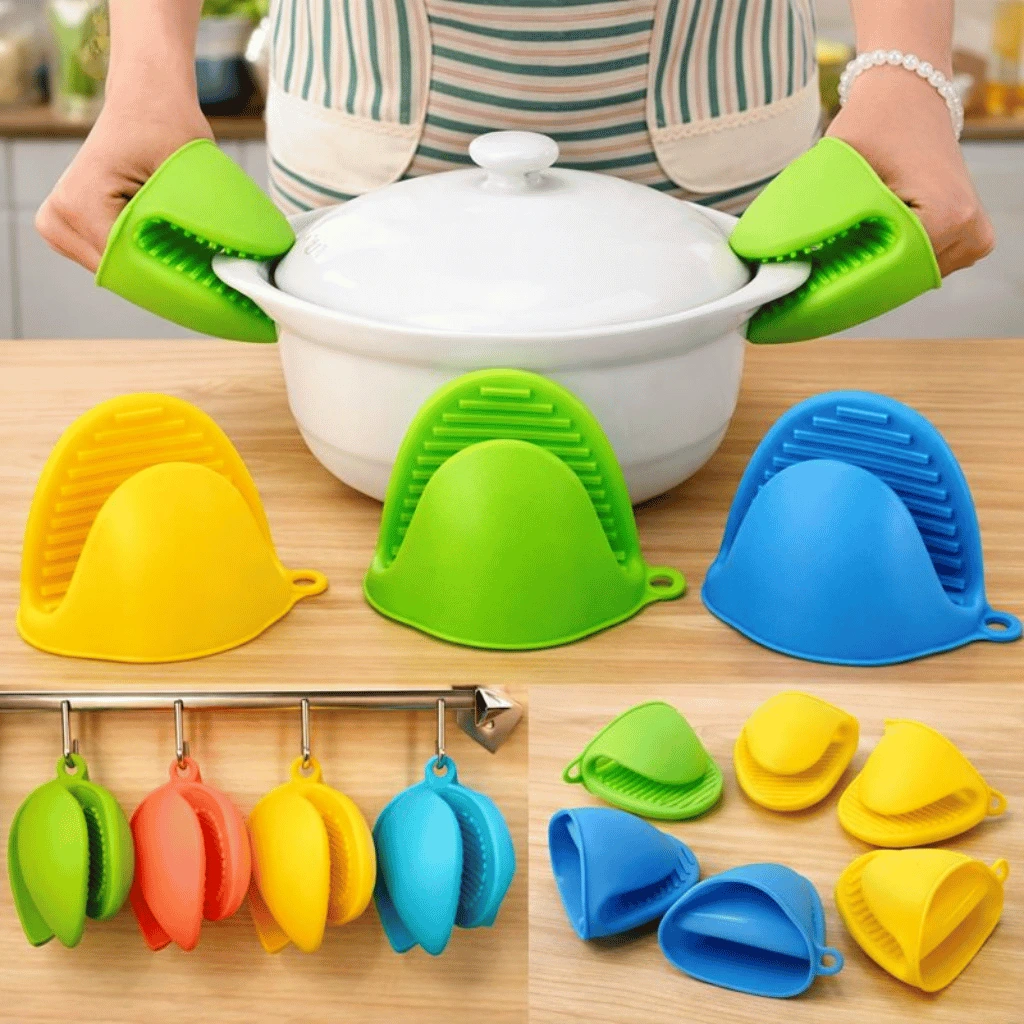Silicone Heat Resistant Glove Clip Non-Slip Insulation Pot (1 Pc, Random Color)