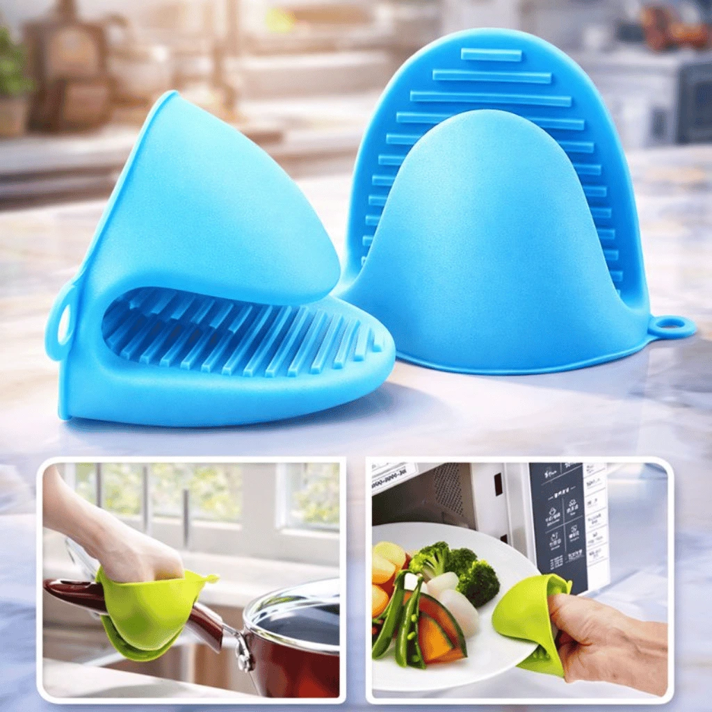 Silicone Heat Resistant Glove Clip Non-Slip Insulation Pot (1 Pc, Random Color)
