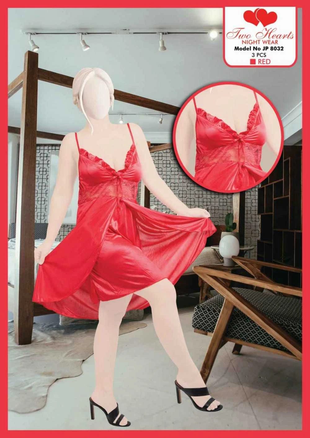 Silk Ladies Sleep Wear Night Dress
