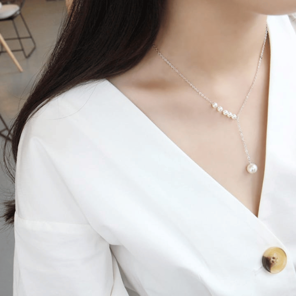 Silver Clavicle Pendant Necklace for Girls
