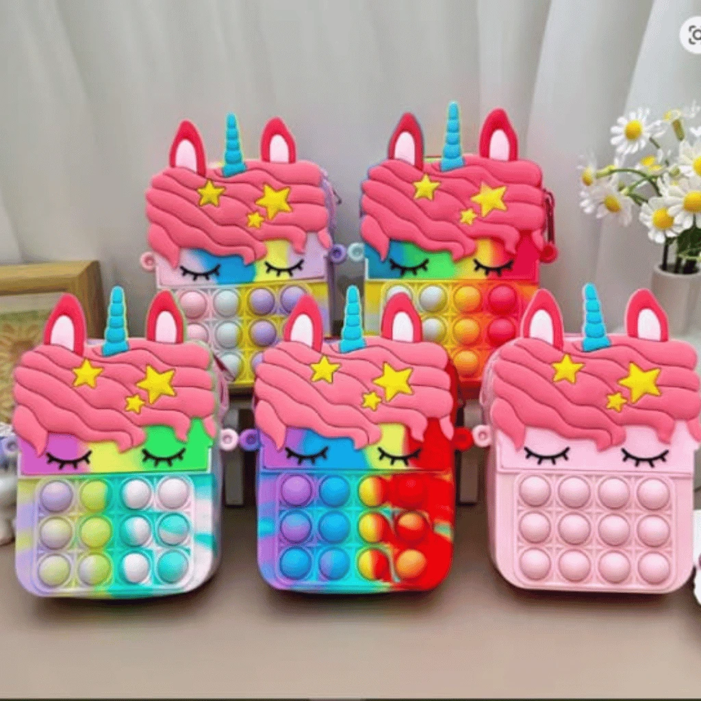 Small Sleepy Unicorn Star Pop Fidget Bag