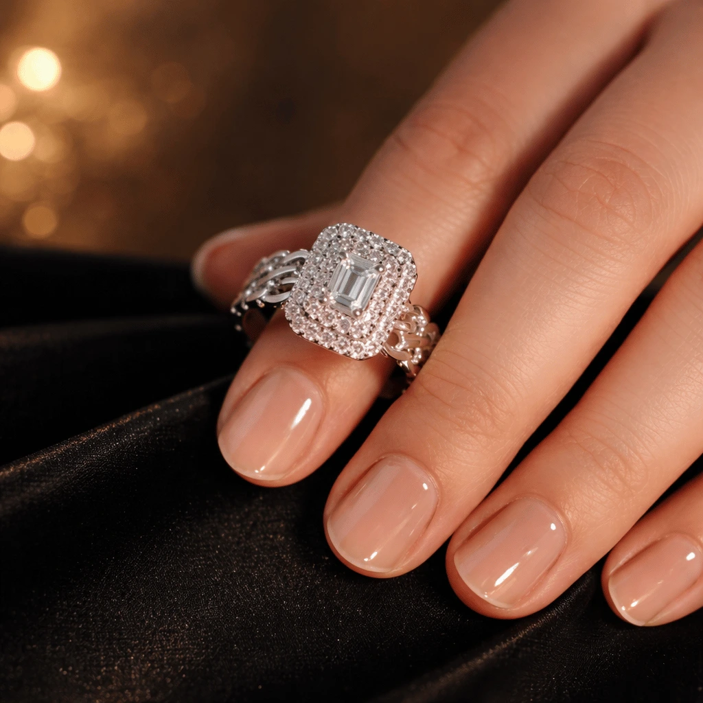 Sparkling Zircon Women Rings Stylish Crystal Design