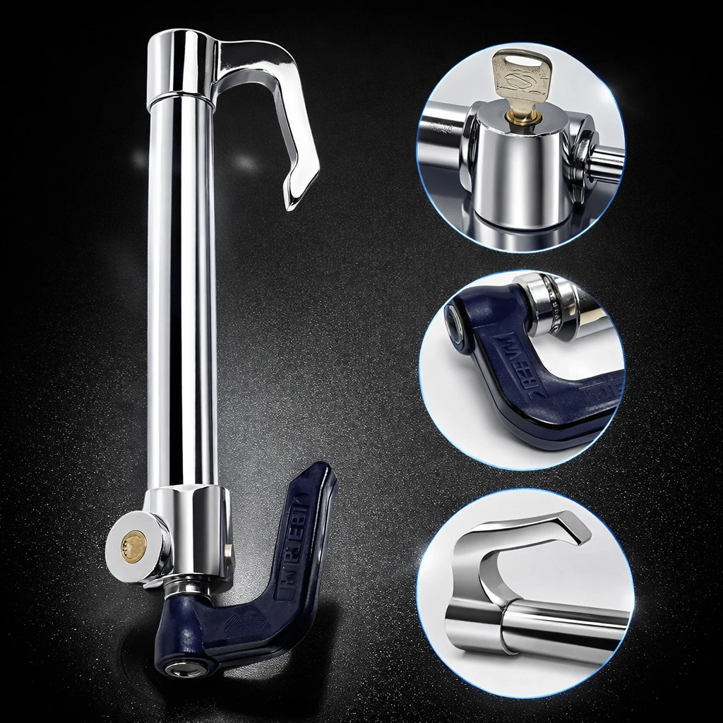 Steering to Pedal Lock Anti Theft Double Hook Steel Lock for all Cars