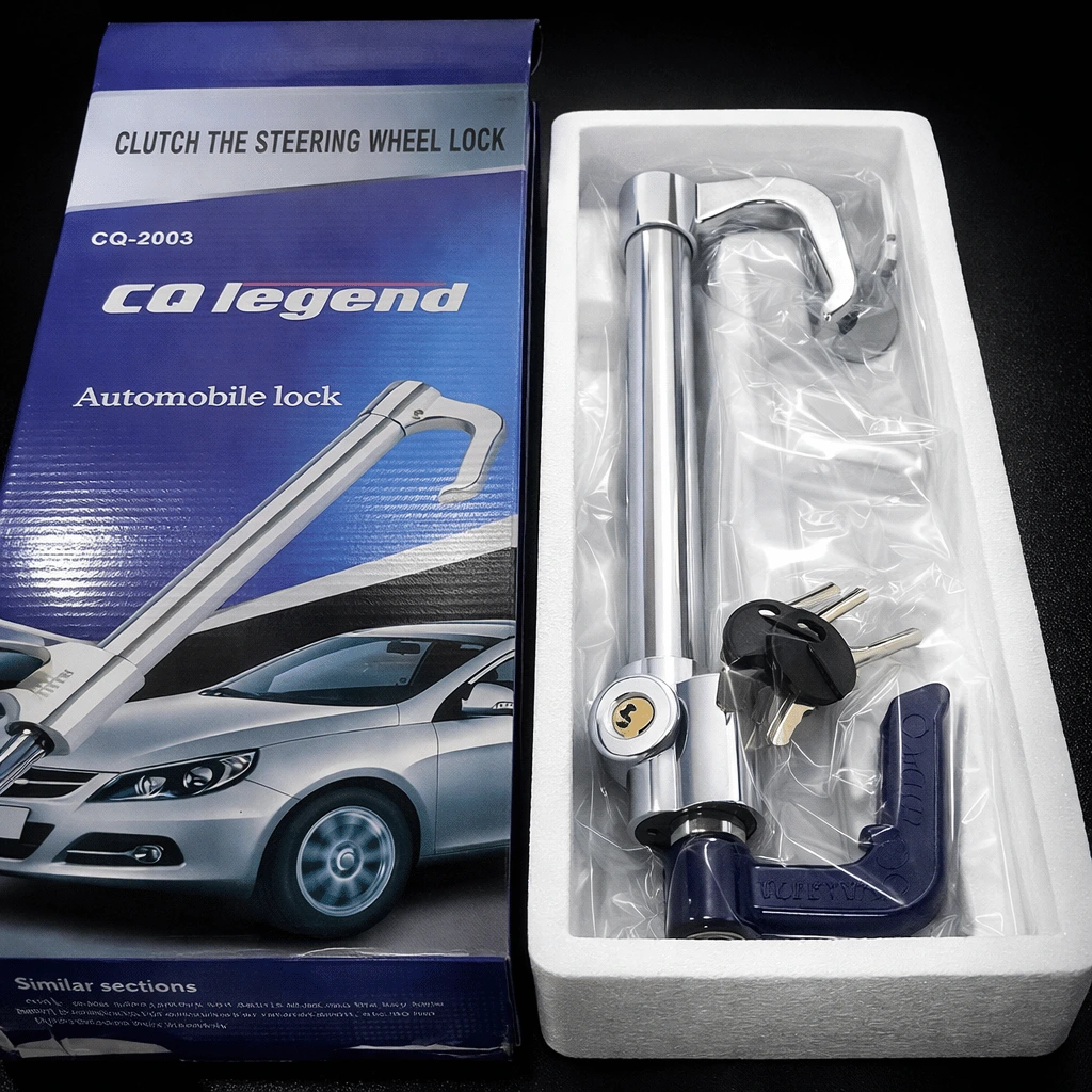 Steering to Pedal Lock Anti Theft Double Hook Steel Lock for all Cars
