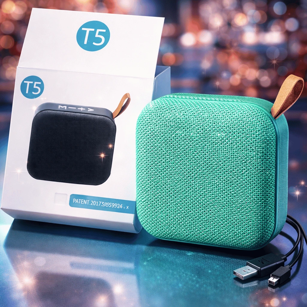 T5 Wireless Bluetooth Speaker With Cable Powerful Sound (Random Color)