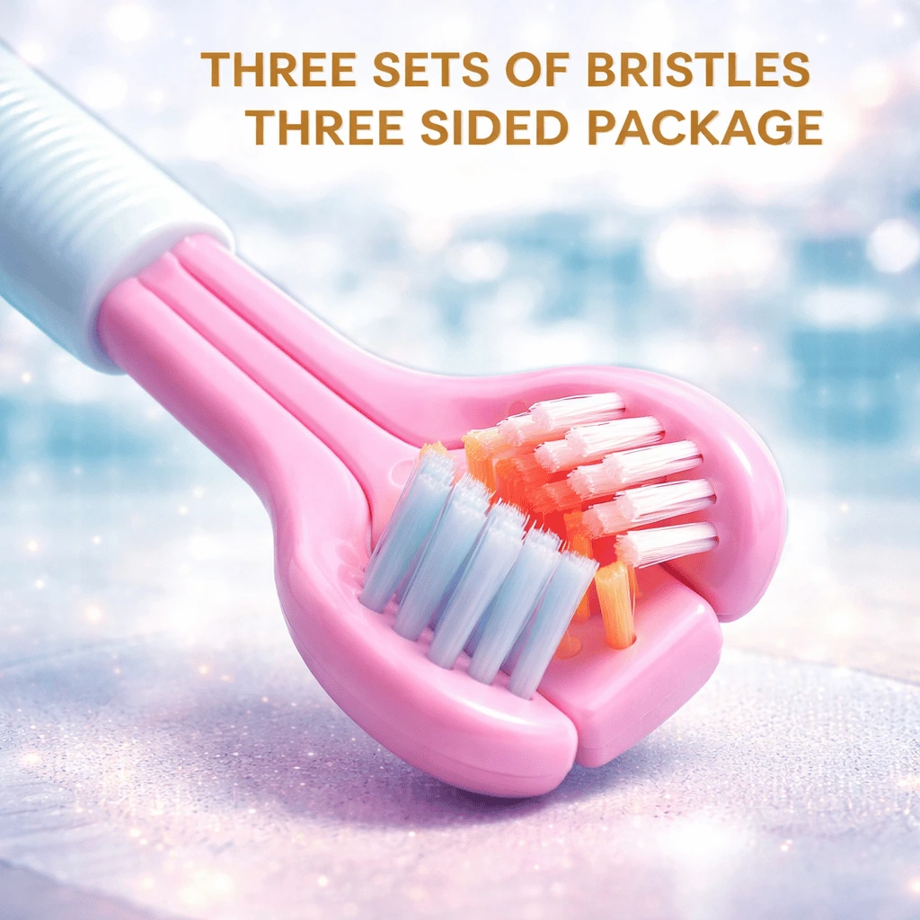 Three-Sided Ultra Soft Bristle Toothbrush – Gentle Oral Care Safety Teeth Cleaning Brush | Pack of 2