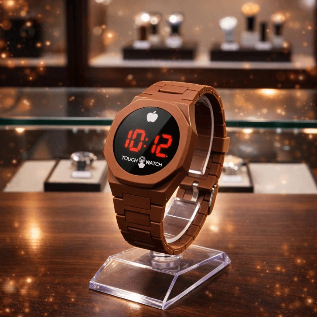 Touch LED Digital Wrist Watch Stylish Time Display  Fashion Accessory (Black)
