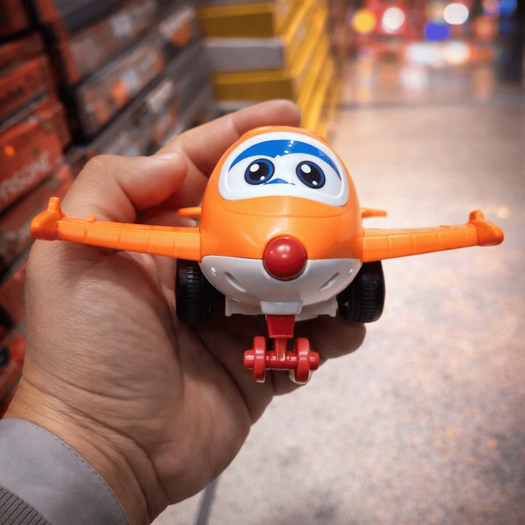 Transforming Aeroplane Friction Toy For Kids With Quick Character Change (Random Color)