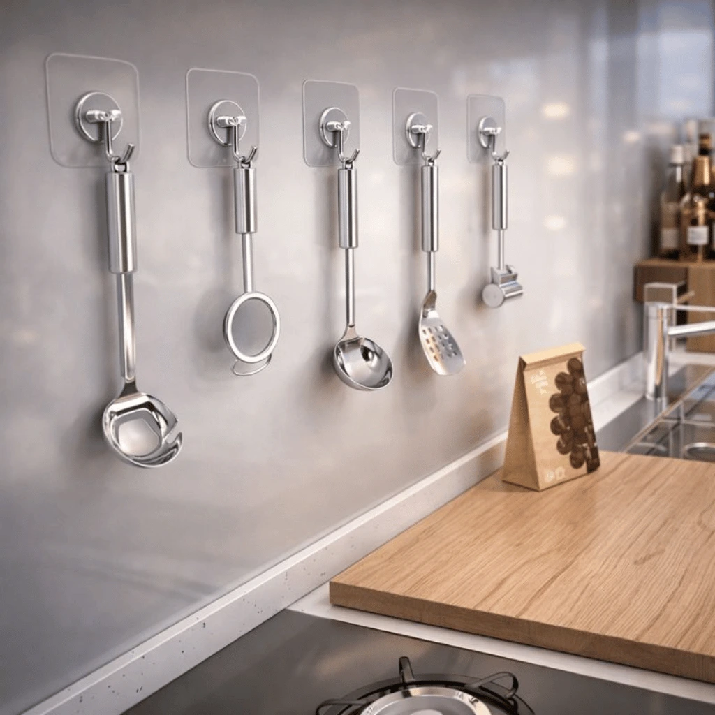 Transparent Self-Adhesive Wall Hooks