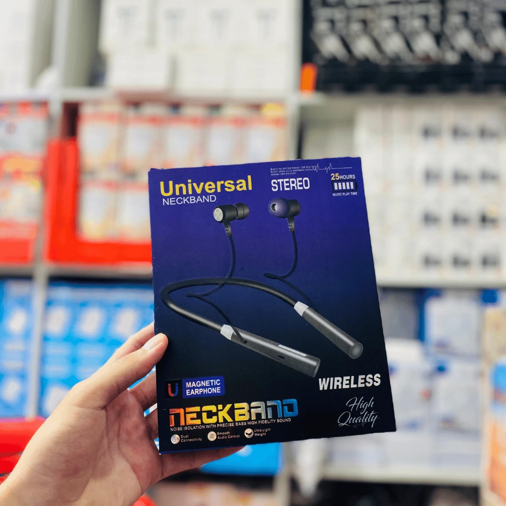 Universal Neckband Wireless Bluetooth Earphones | Long Battery Backup | Random Color