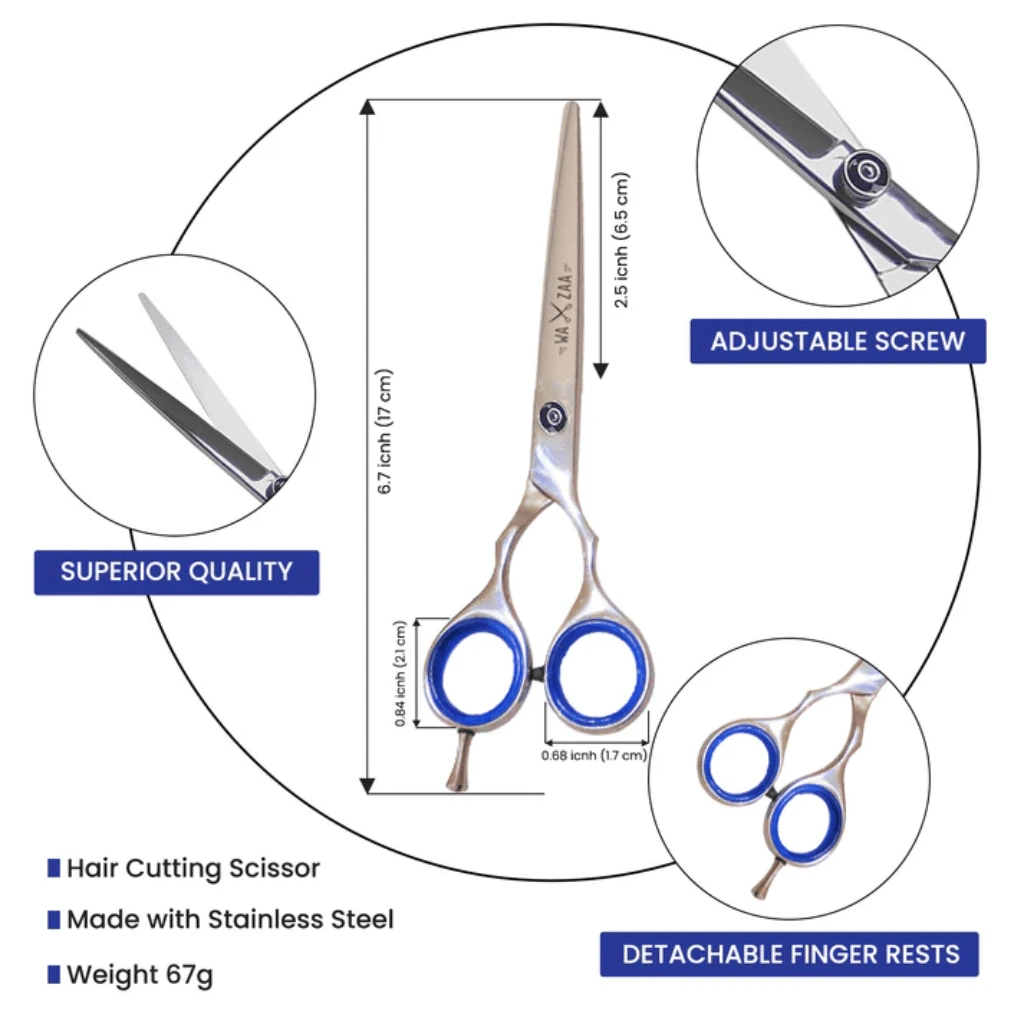 Waxzaa Professional Barber Scissors Kit Premium Hair Cutting Accessories
