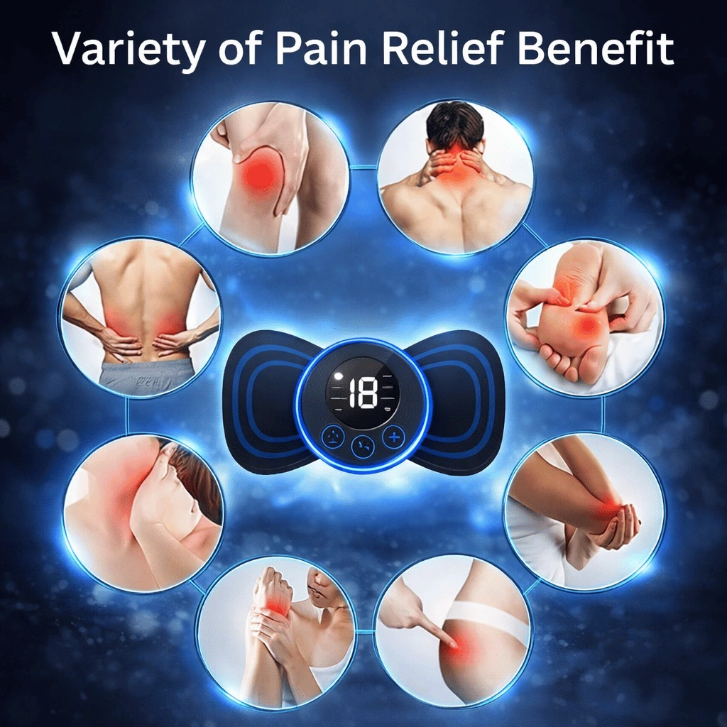 Wireless EMS Mini Body Massager – Portable Butterfly Massager for Blood Circulation