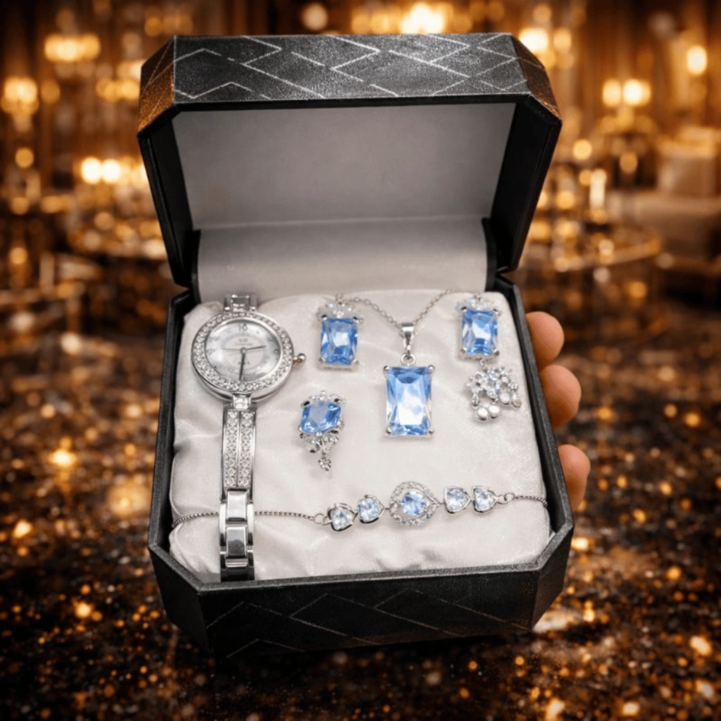 Women Jewellery Set For Ladies Watch Elegant Stylish Durable Quality (With Box)