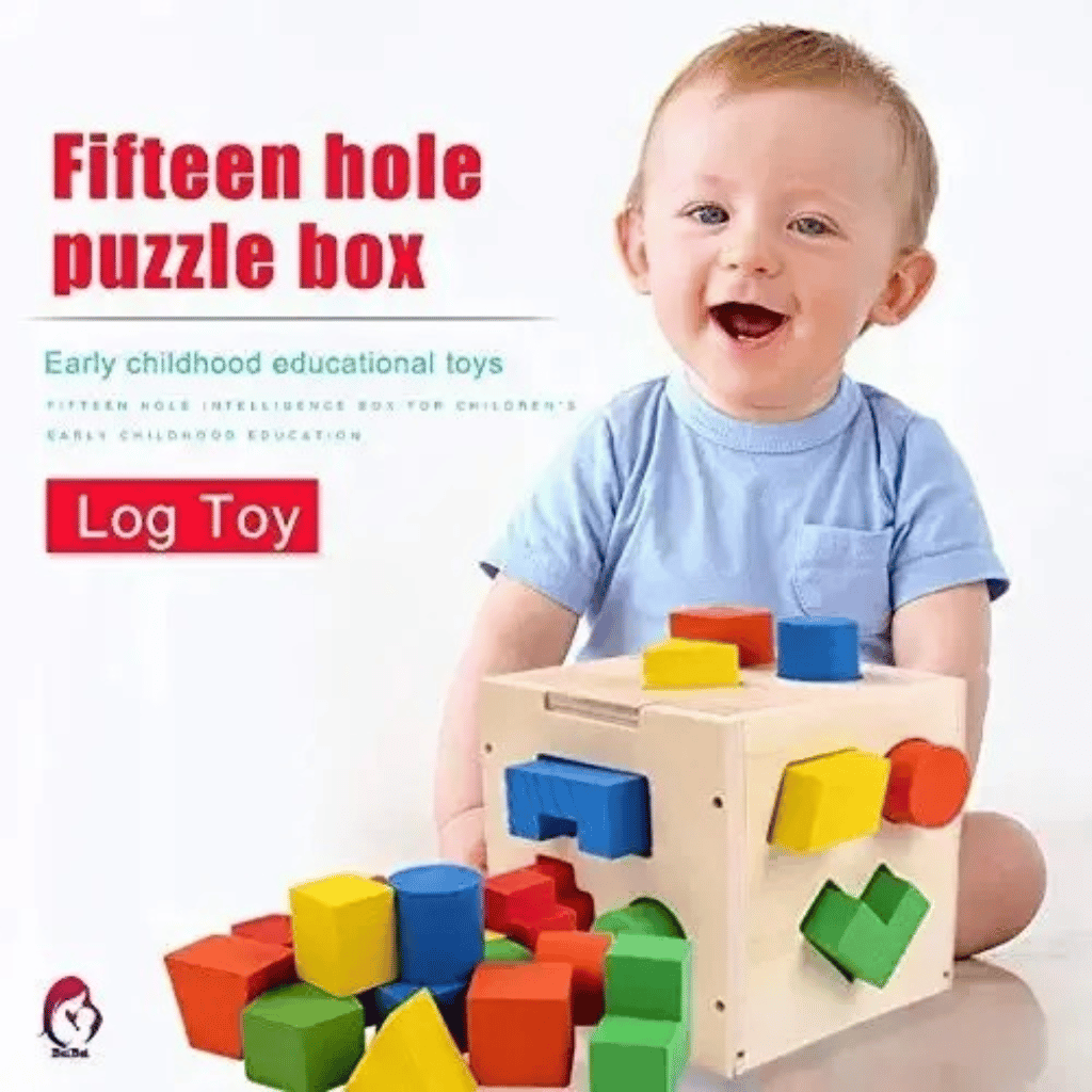 Wooden Shape Sorter Puzzle Box