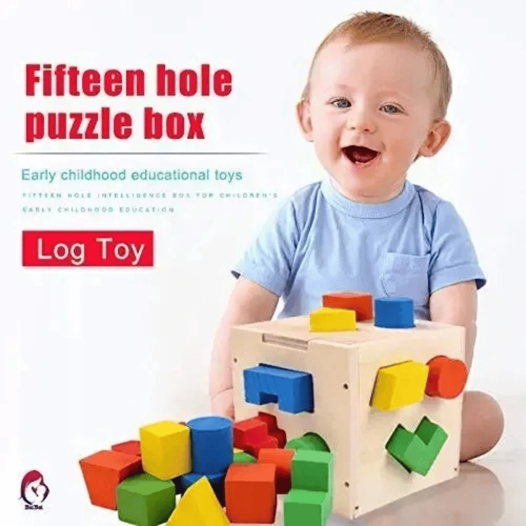 Wooden Shape Sorter Puzzle Box